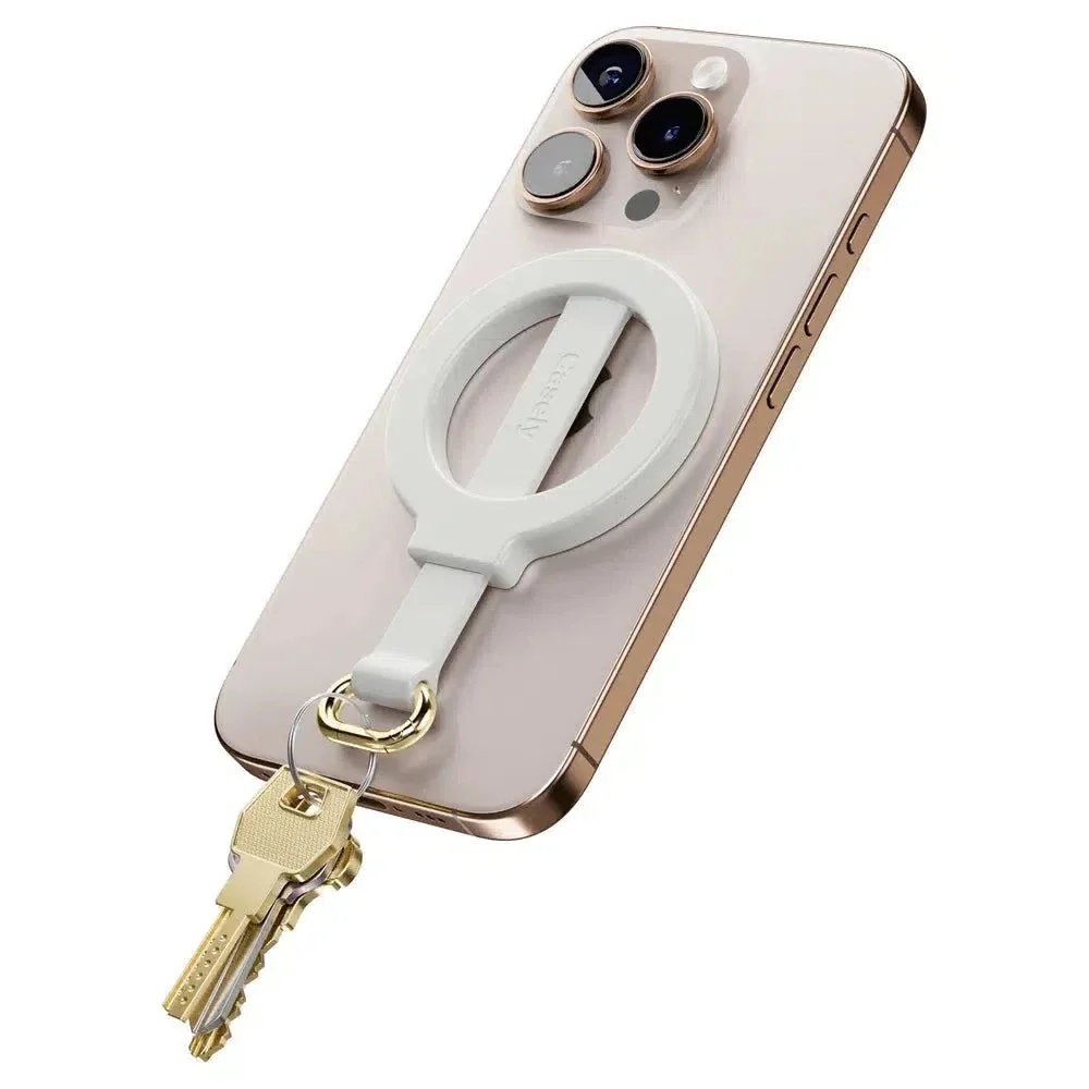 MagRing+ | Bone White Magnetic Adjustable Phone Ring with Keychain - Nailaer