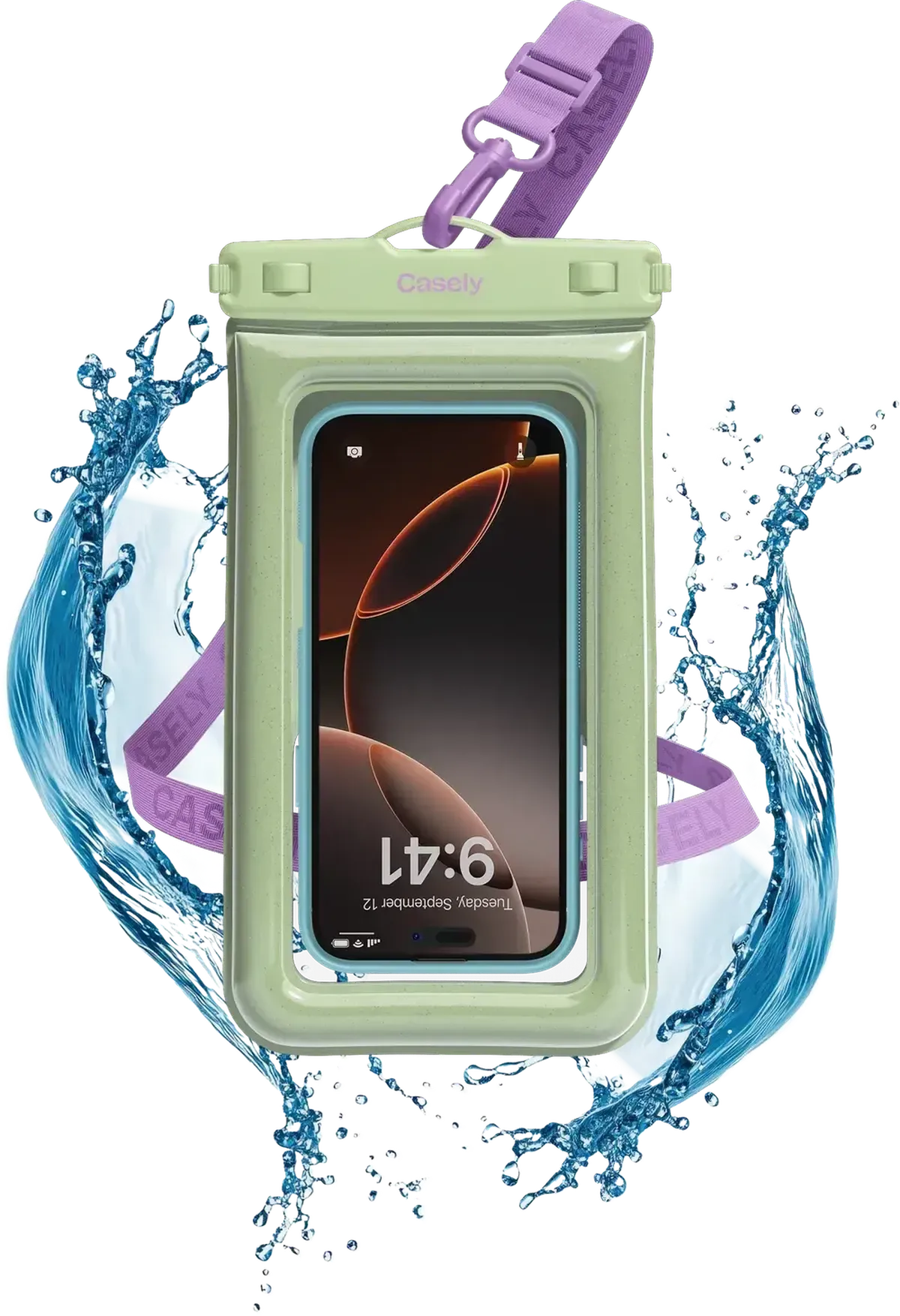 AquaBuddy | Kiwi Kiss Matcha Green Shimmer Waterproof Phone Pouch - Nailaer